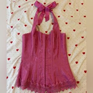 pink fredrick’s of hollywood corset size 32 small 🎀💗